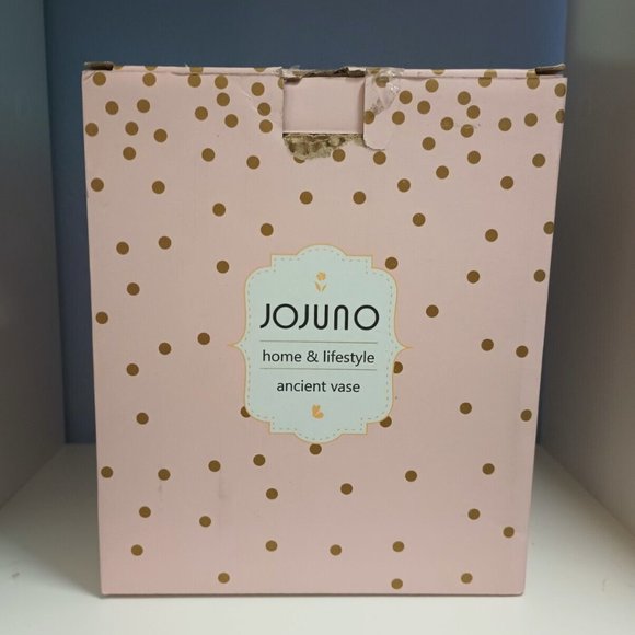 NIB Blue Glazed Ceramic 6" Jug Vase JoJuno "Ancient Vase"  Flower or Bud Vase - Picture 5 of 8